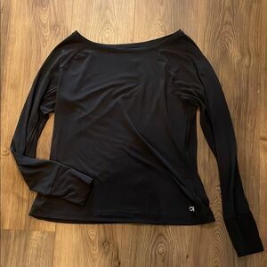 Women's Black Long Sleeve Gap Fit Top